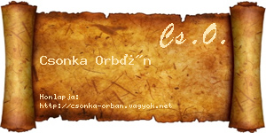 Csonka Orbán névjegykártya